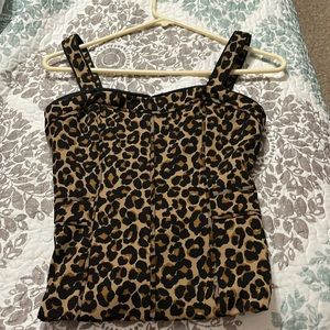 Cheetah White House Black Market top. Straps can be taken off.